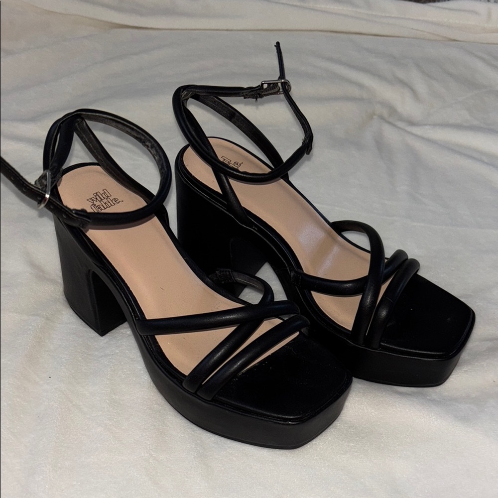 Black Strappy Platform Sandals